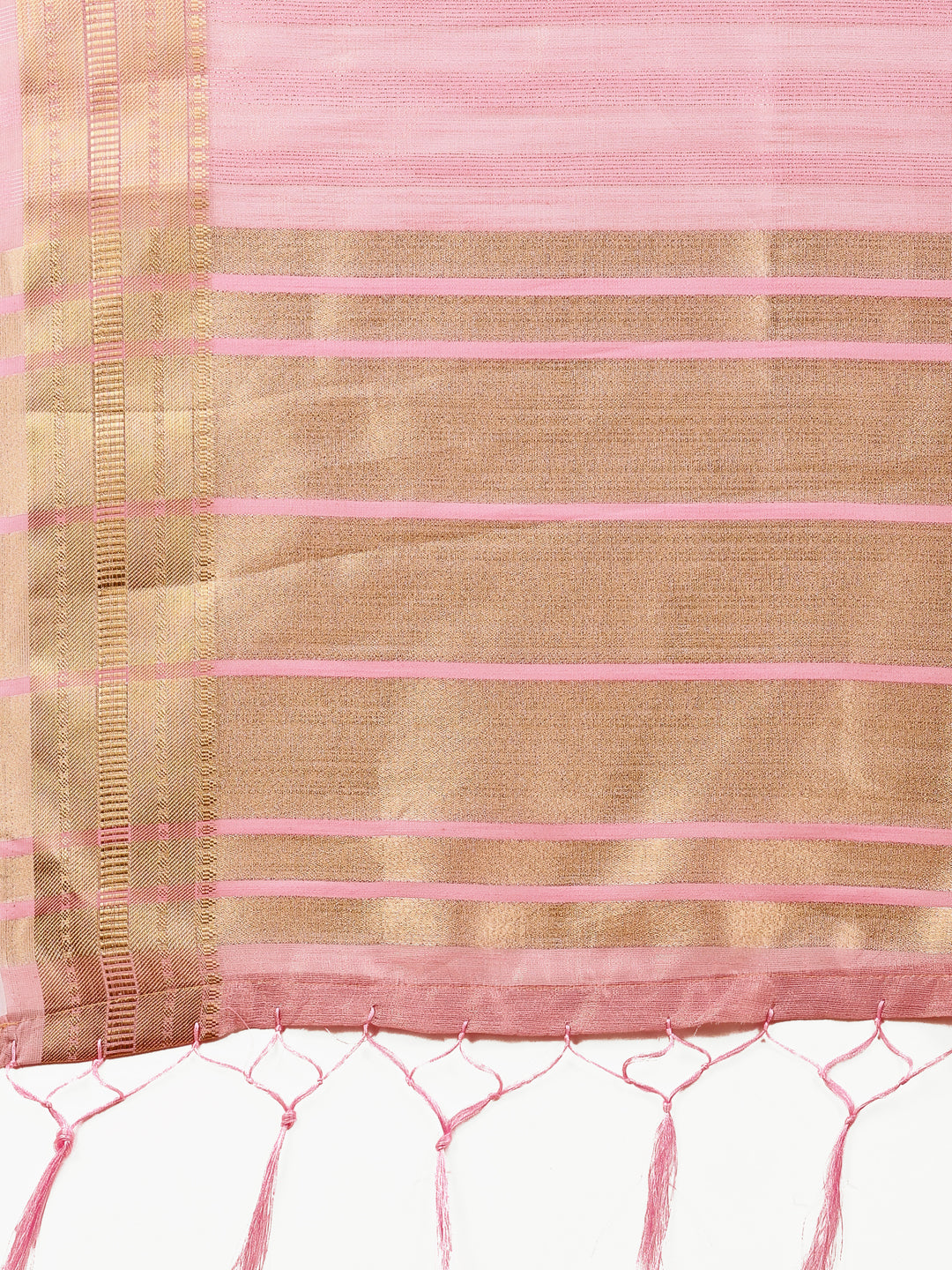 Shree Shyam Fashion Peach Organza Woven Zari Work Traditional Tassel Saree | Grocsy