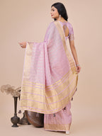 Shree Shyam Fashion Light Pink Organza Woven Zari Work Traditional Tassel Saree | Grocsy