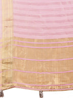 Shree Shyam Fashion Light Pink Organza Woven Zari Work Traditional Tassel Saree | Grocsy