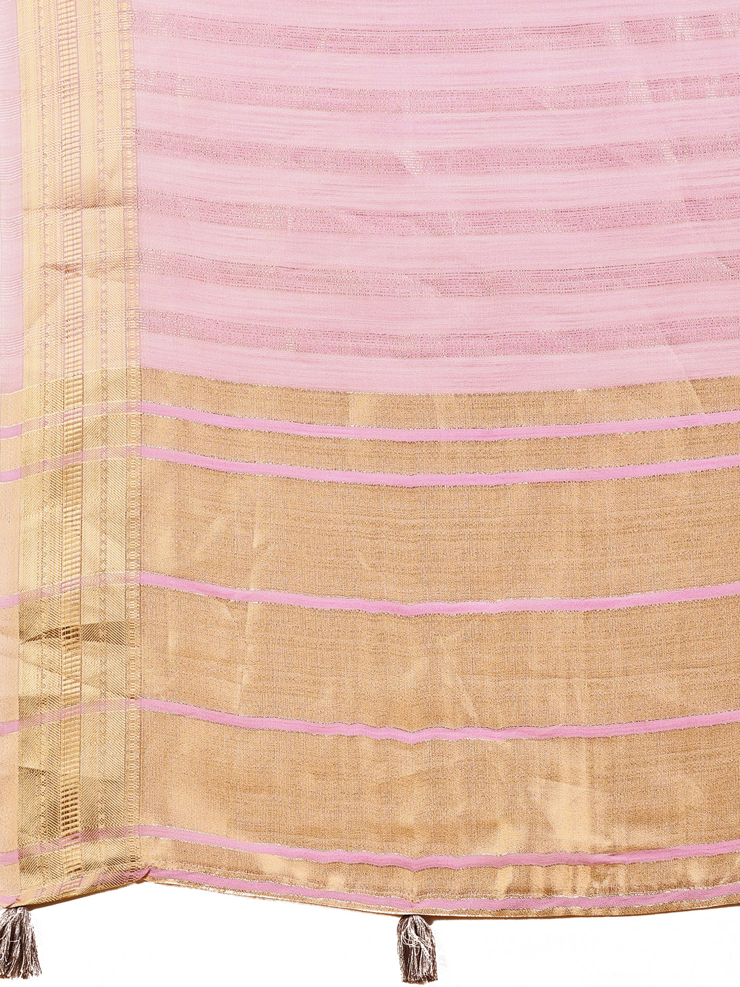 Shree Shyam Fashion Light Pink Organza Woven Zari Work Traditional Tassel Saree | Grocsy