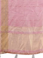 Shree Shyam Fashion Elegant Purple Organza Saree with Golden Zari Border - Festive & Office Wear Saree with Blouse Piece | Grocsy