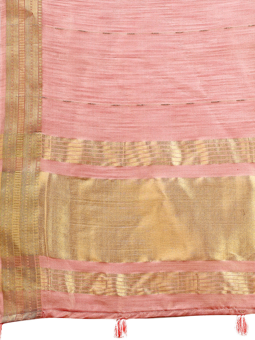 Shree Shyam Fashion Elegant Light Pink Organza Saree with Golden Zari Border - Festive & Office Wear Saree with Blouse Piece | Grocsy