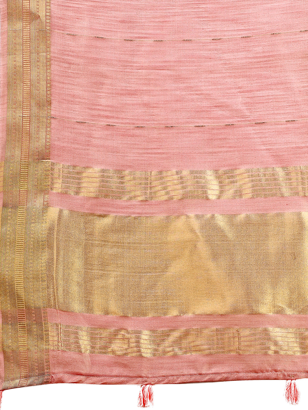 Shree Shyam Fashion Elegant Light Pink Organza Saree with Golden Zari Border - Festive & Office Wear Saree with Blouse Piece | Grocsy