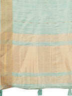 Shree Shyam Fashion Elegant Sky Blue Organza Saree with Golden Zari Border - Festive & Office Wear Saree with Blouse Piece | Grocsy