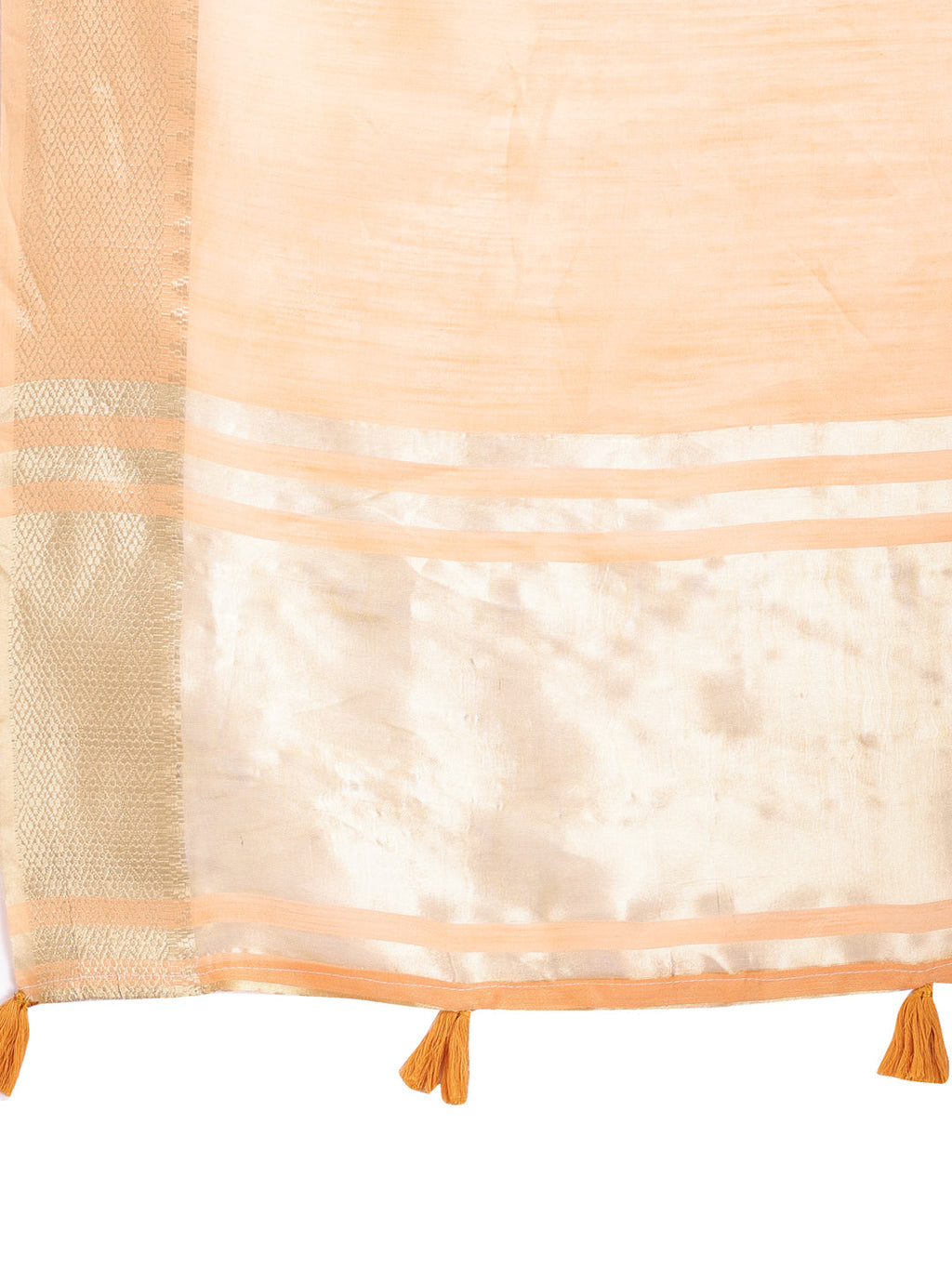 Shree Shyam Fashion Orange Gold Cotton Ready-to-Wear Saree - Simplicity Meets Effortless Grace | Grocsy