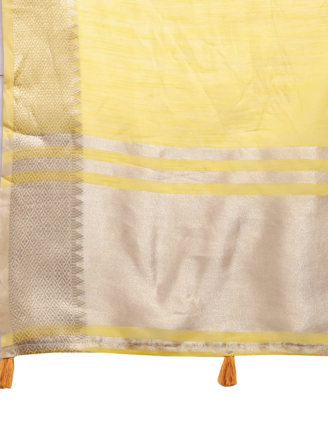 Shree Shyam Fashion Yellow Gold Cotton Ready-to-Wear Saree - Simplicity Meets Effortless Grace | Grocsy