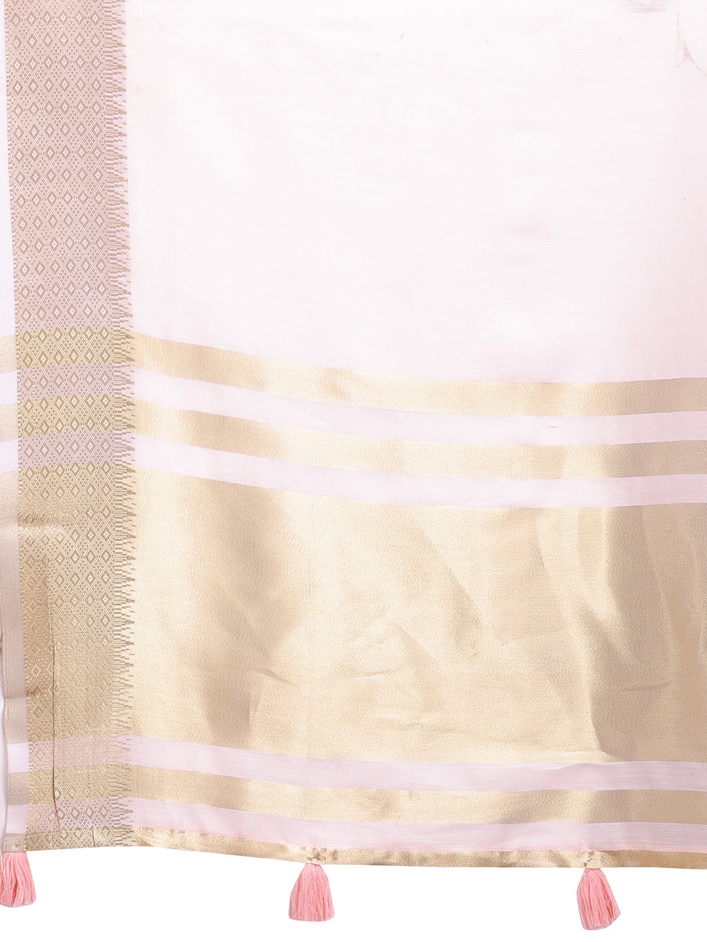 Shree Shyam Fashion Light Pink Gold Cotton Ready-to-Wear Saree - Simplicity Meets Effortless Grace | Grocsy