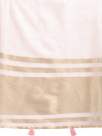 Shree Shyam Fashion Peach Gold Cotton Ready-to-Wear Saree - Simplicity Meets Effortless Grace | Grocsy