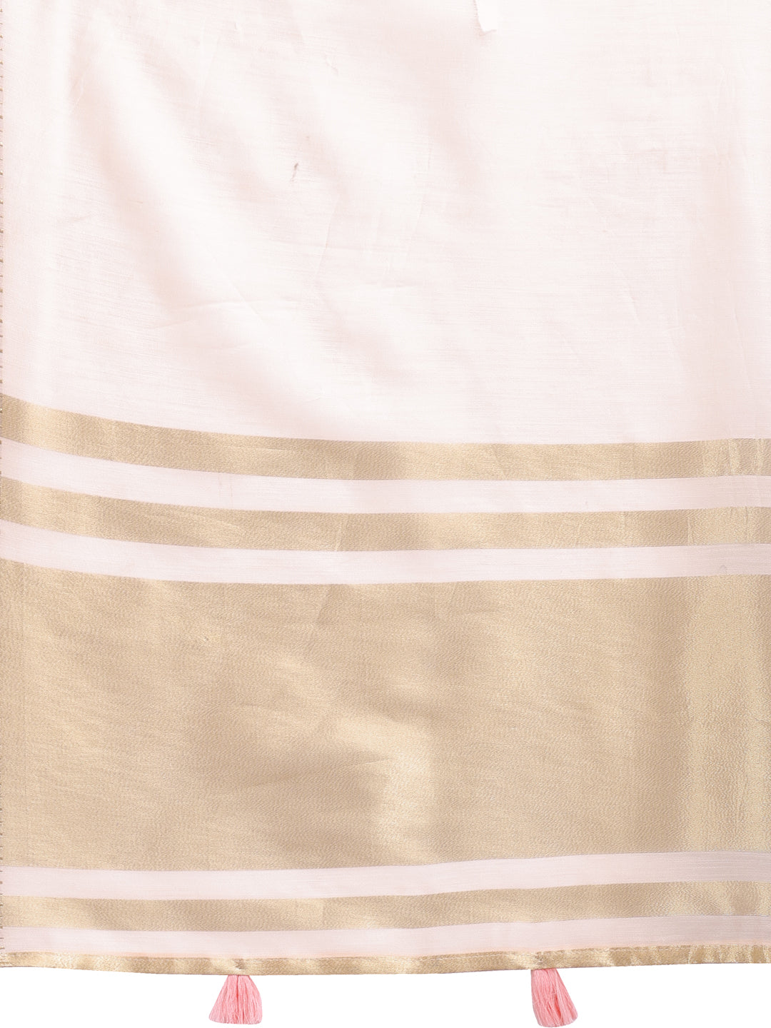 Shree Shyam Fashion Peach Gold Cotton Ready-to-Wear Saree - Simplicity Meets Effortless Grace | Grocsy