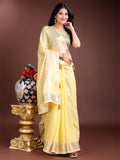 Shree Shyam Fashion Yellow Gold Cotton Ready-to-Wear Saree - Simplicity Meets Effortless Grace | Grocsy