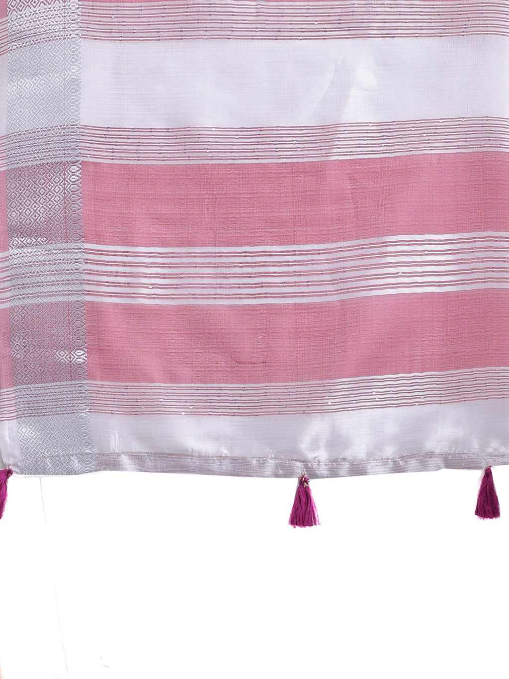Shree Shyam Fashion Purple Organza Woven Zari Work Traditional Tassel Saree | Grocsy