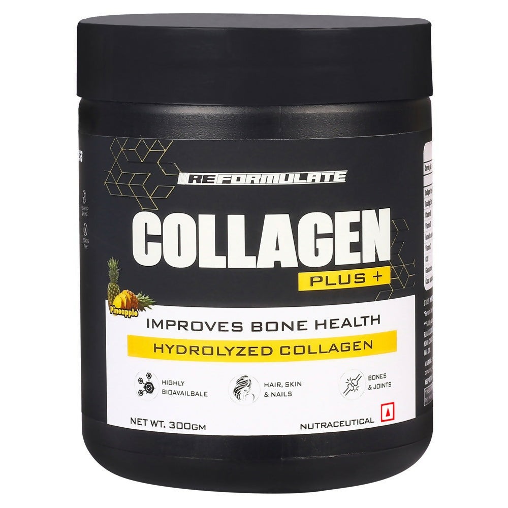 Reformulate CollaGen Plus+ Improves Bone Health Hydrolyzed Collagen I Hair I Skin I Nails I Bones I Joints I Non-Veg I Pine Apple | Grocsy