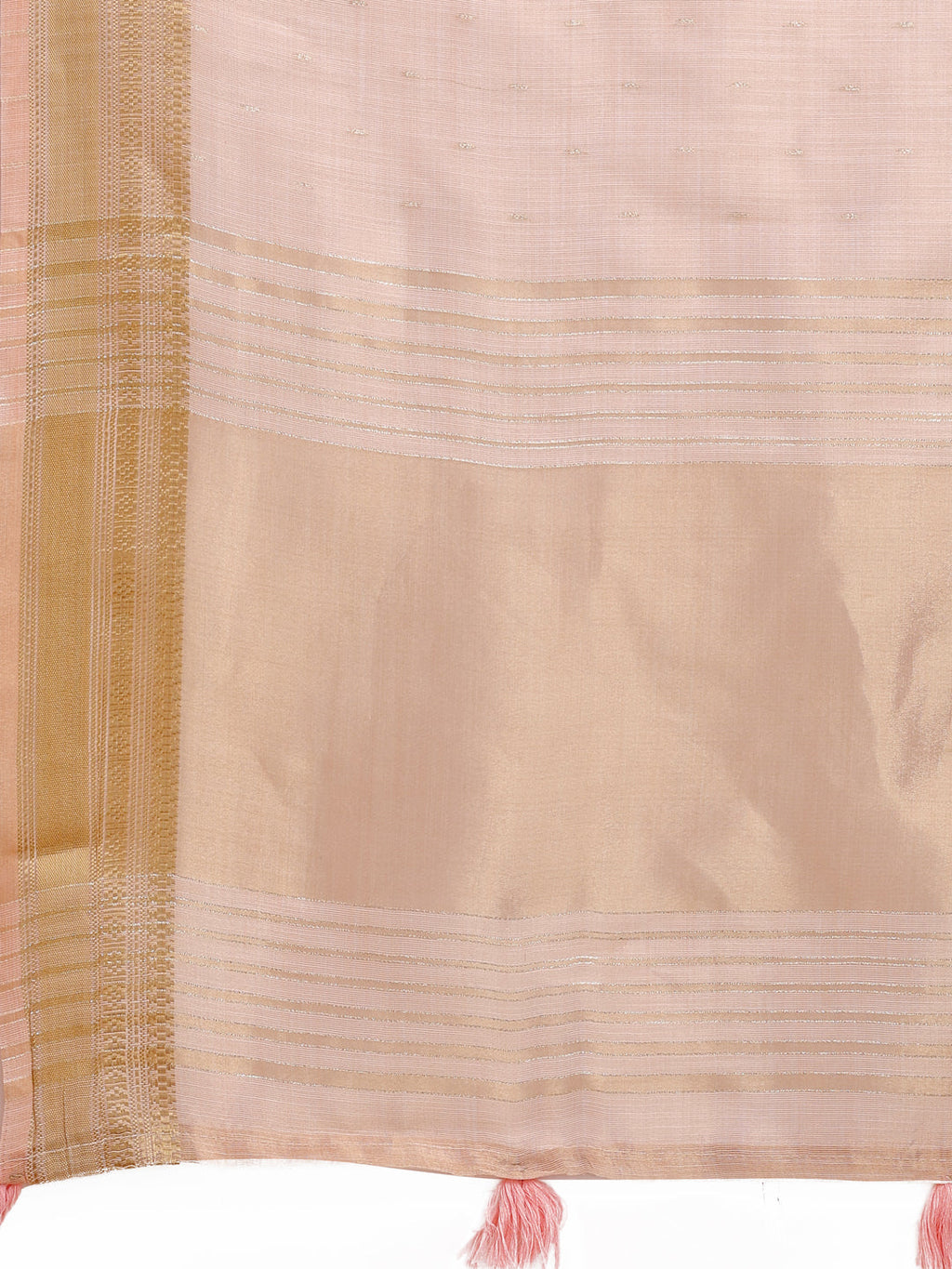 Shree Shyam Fashion Peach Organza Woven Zari Work Traditional Tassel Saree | Grocsy
