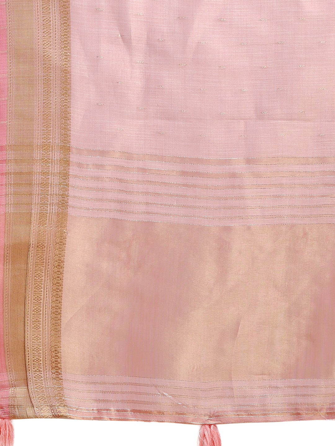 Shree Shyam Fashion Light Pink Organza Woven Zari Work Traditional Tassel Saree | Grocsy