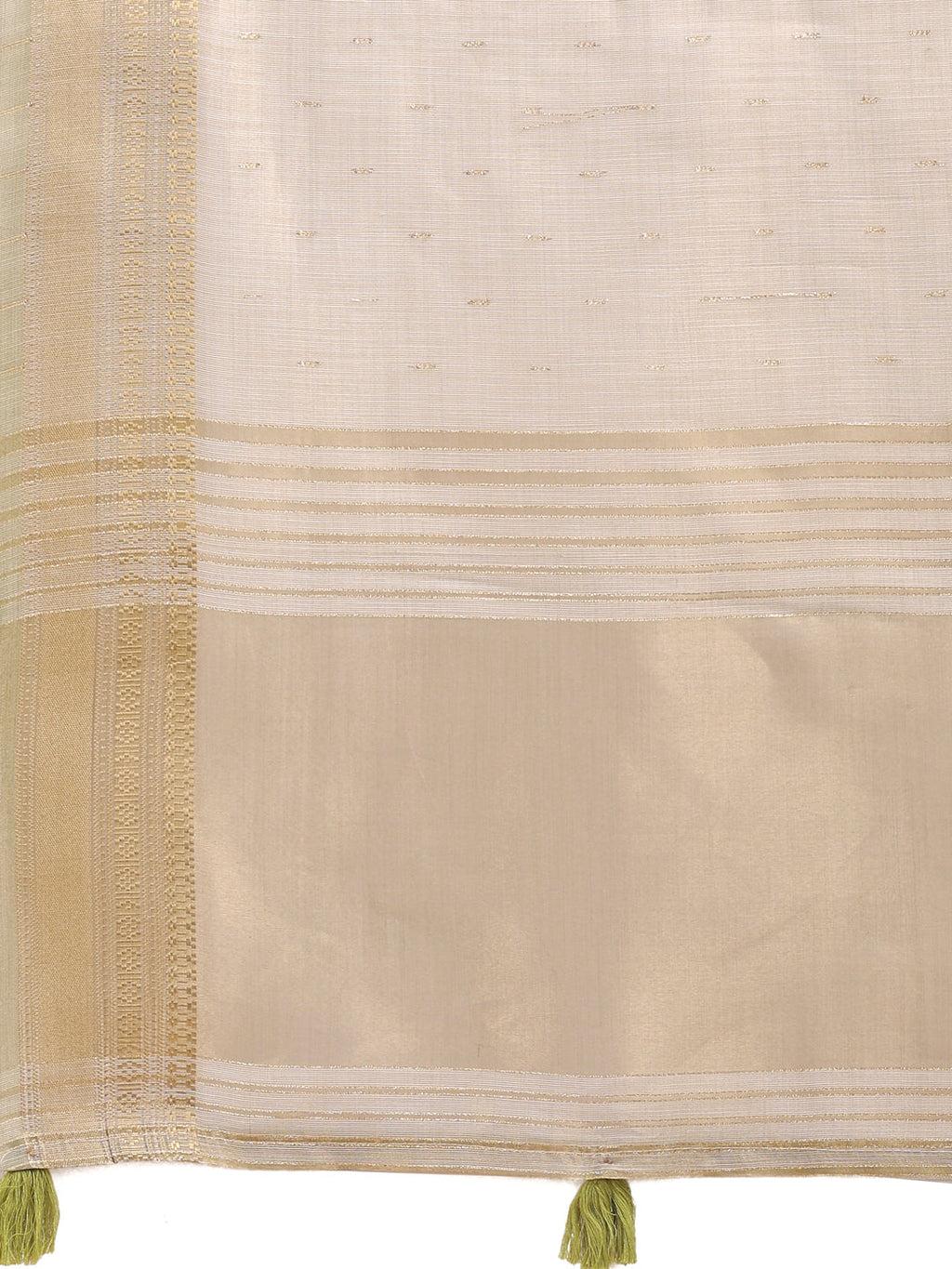 Shree Shyam Fashion Cream Organza Woven Zari Work Traditional Tassel Saree | Grocsy