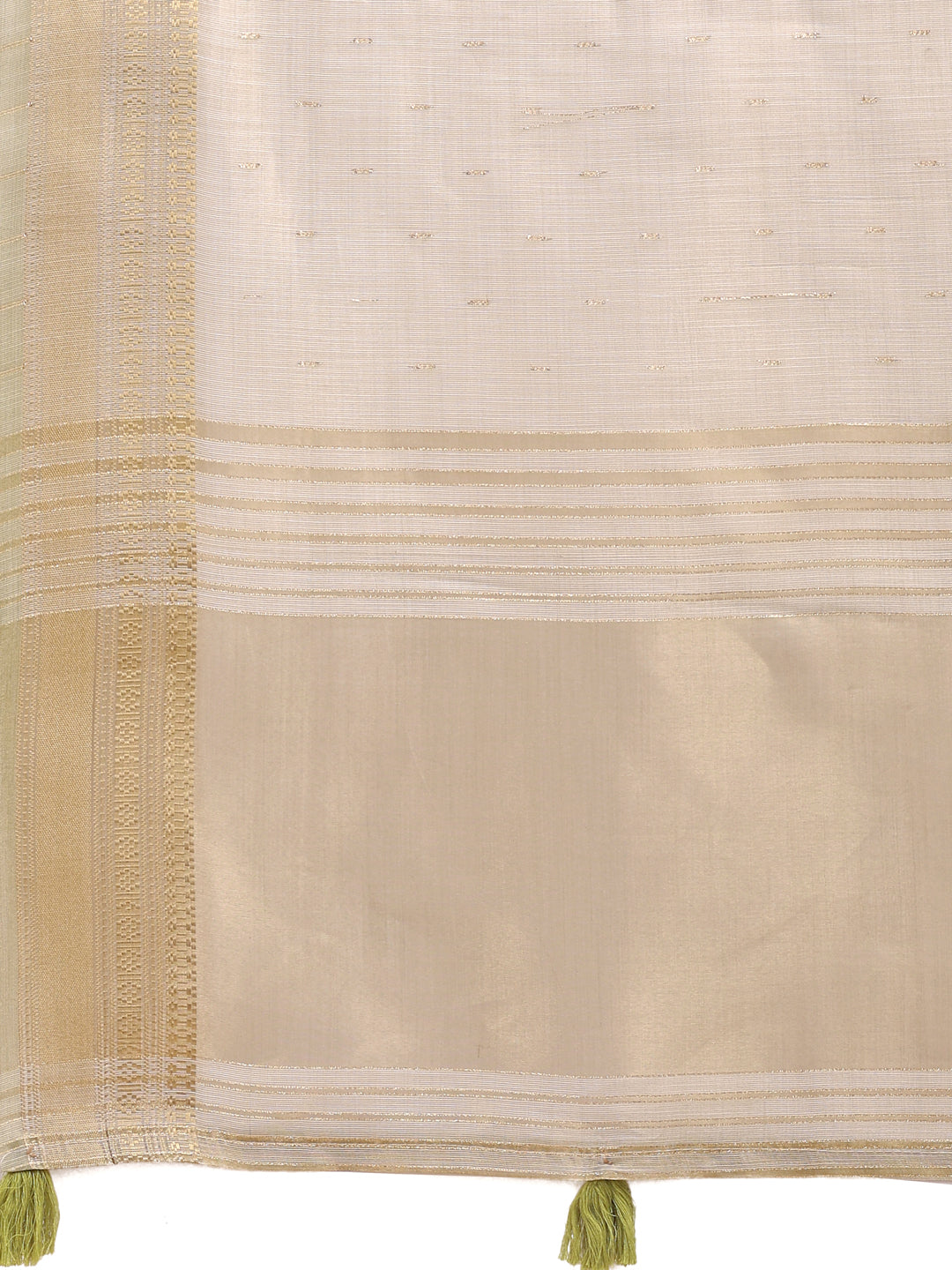 Shree Shyam Fashion Cream Organza Woven Zari Work Traditional Tassel Saree | Grocsy