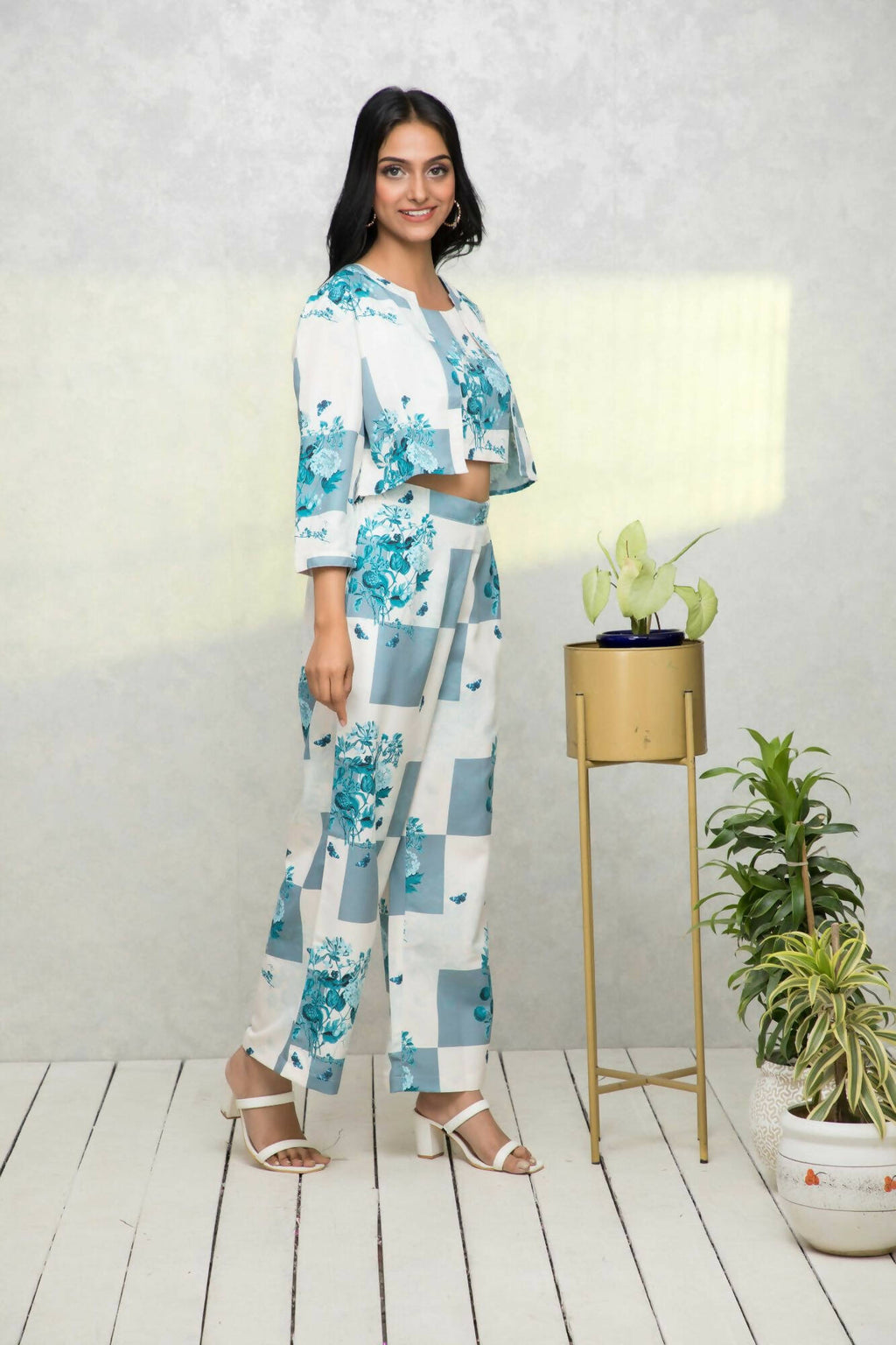 Myshka Women Multi Printed Summer Checks Co-Ords | Grocsy