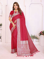 Aastha Fashion Red Georgette Silk Zari Weaving Saree | Grocsy