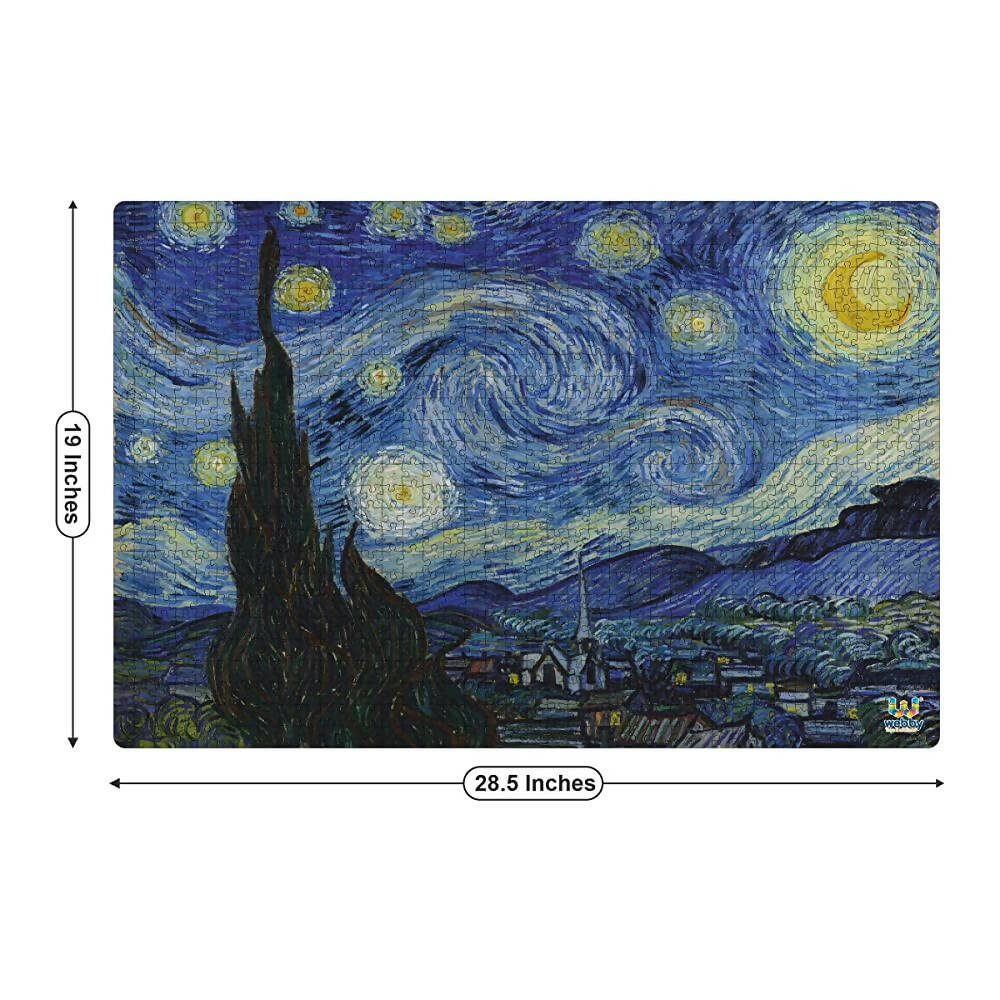 Webby Wooden Starry Night Painting Jigsaw Puzzle-1000 Pcs | Grocsy