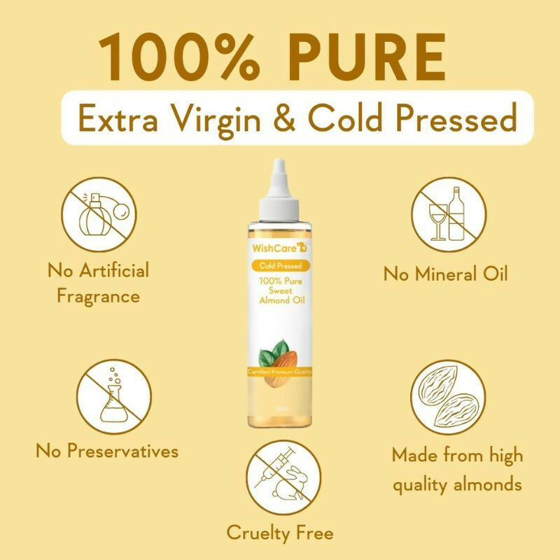Wishcare 100% Pure Cold Pressed Olive Oil & Badam Rogan Sweet Almond Oil Combo | Grocsy