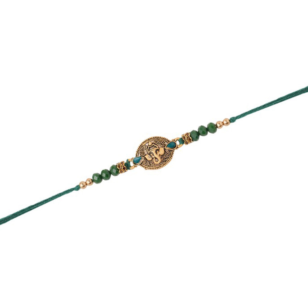 trueBrowns X Voylla Lord Ganesha Rakhi With Rudraksha | Grocsy