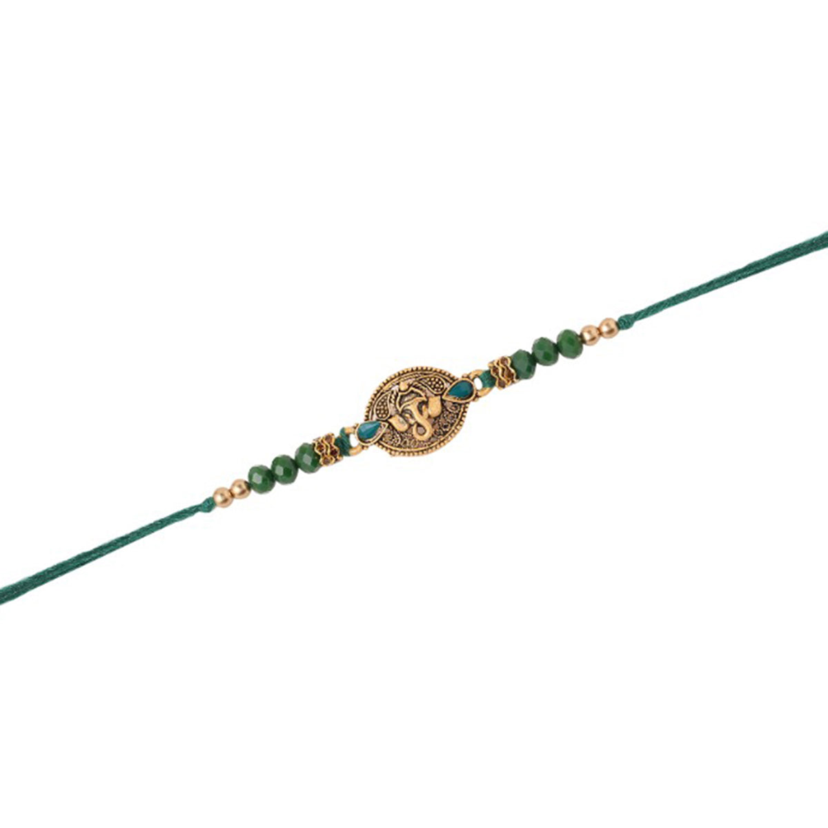 trueBrowns X Voylla Lord Ganesha Rakhi With Rudraksha | Grocsy