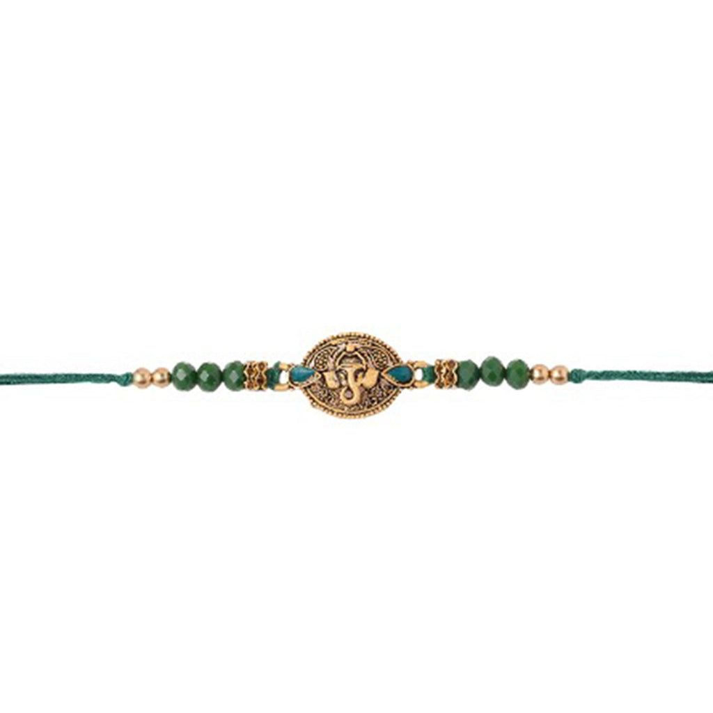 trueBrowns X Voylla Lord Ganesha Rakhi With Rudraksha | Grocsy