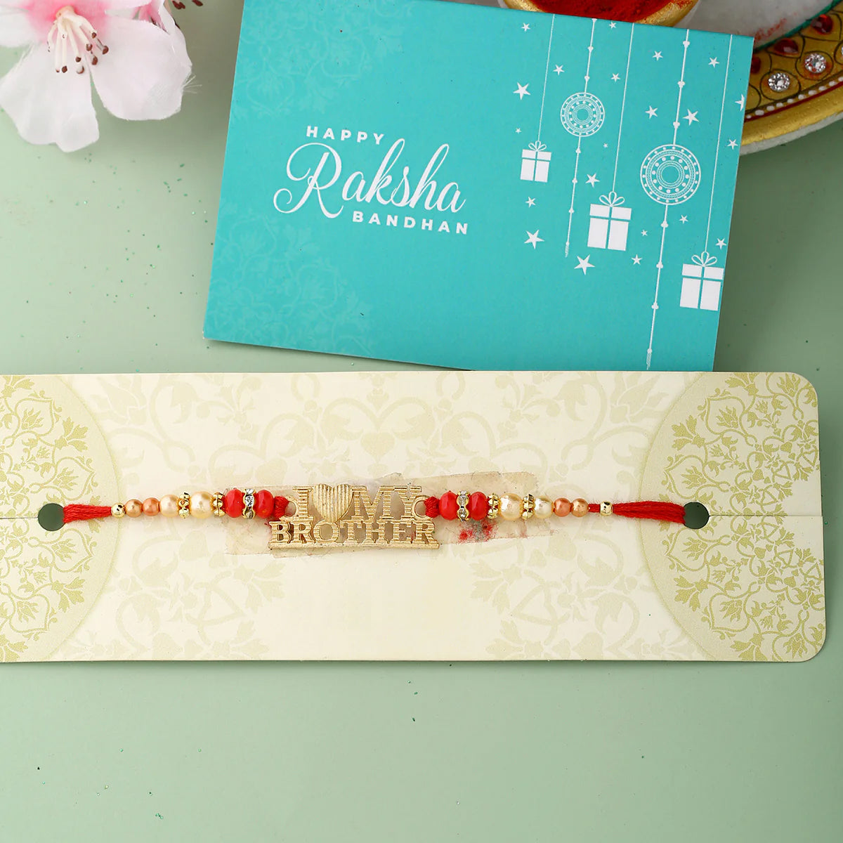 trueBrowns X Voylla I Love My Brother Designer Rakhi With Roli Chaawal Pack | Grocsy