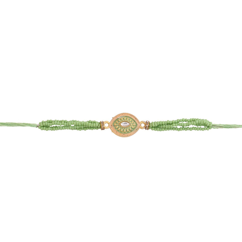 trueBrowns X Voylla Designer Beaded Rakhi With Roli Chaawal Pack | Grocsy