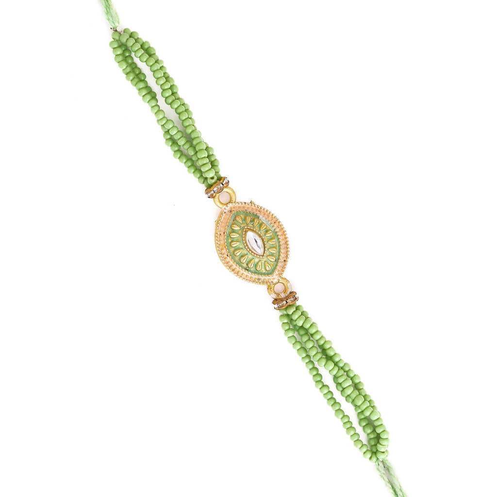 trueBrowns X Voylla Designer Beaded Rakhi With Roli Chaawal Pack | Grocsy