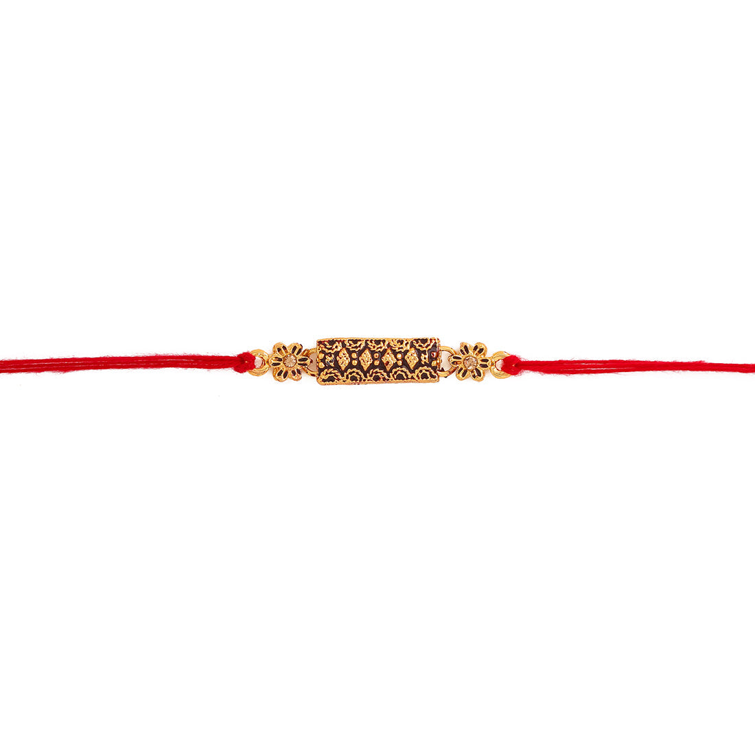 trueBrowns X Voylla Antique Floral Designer Rakhi With Roli Chaawal Pack | Grocsy