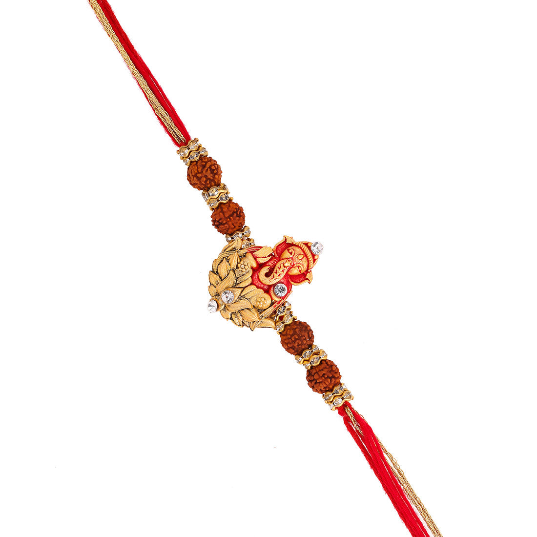 trueBrowns X Voylla Divine Rudraksha Ganesha Rakhi With Roli Chaawal Pack | Grocsy