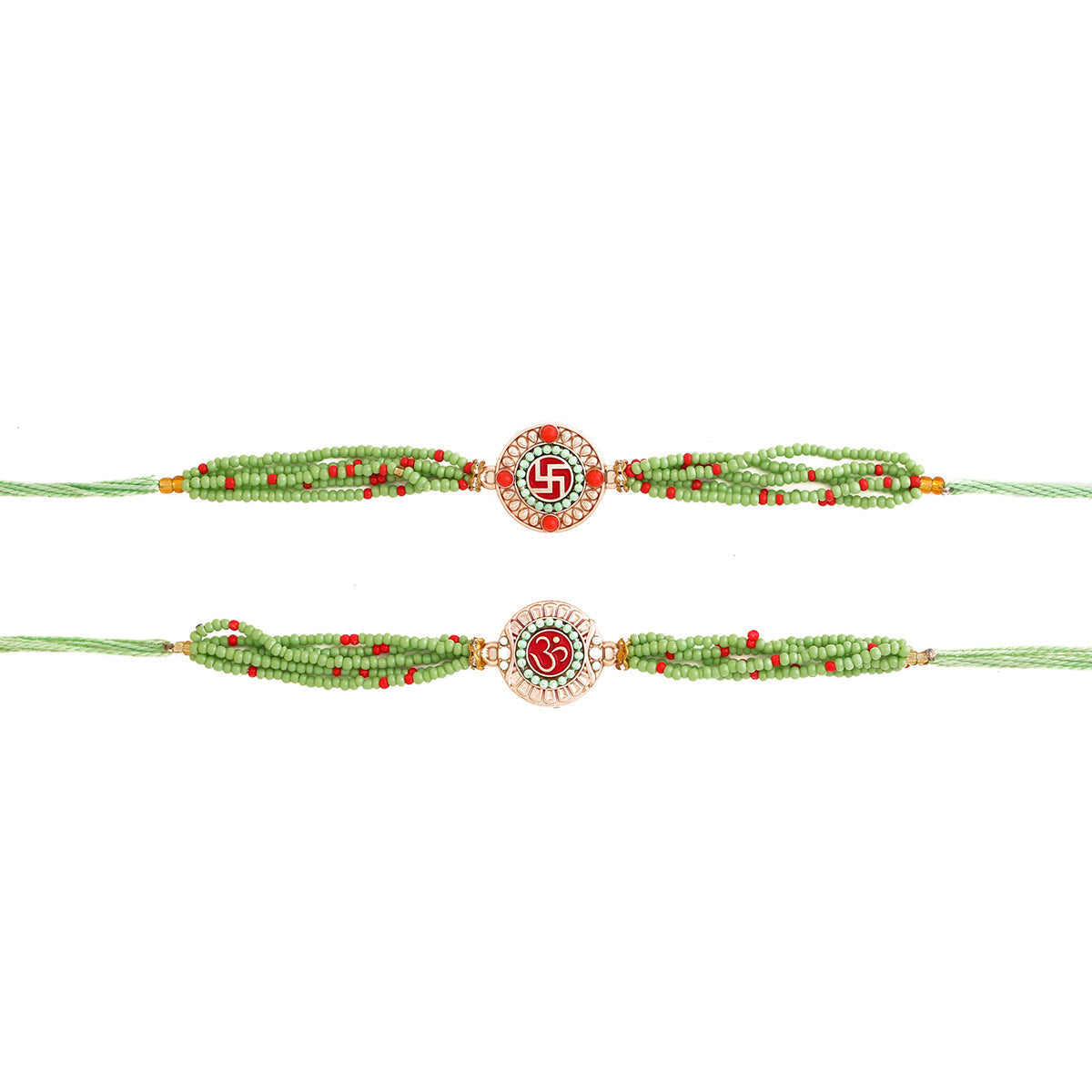 trueBrowns X Voylla Set of Two Beaded Rakhis With Roli Chaawal Pack | Grocsy