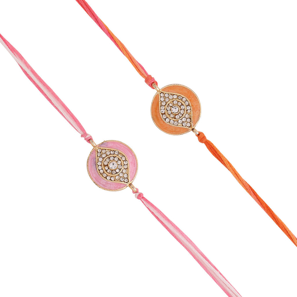 trueBrowns X Voylla Enameled Rakhi Combo Set With Roli Chaawal Pack | Grocsy