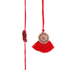 trueBrowns X Voylla Designer Bhaiya Bhabhi Rakhi Set With Roli Chaawal Pack | Grocsy