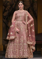 Light Purple Pure Butterfly Net Wedding Wear Anarkali Suit - Emponline | Grocsy