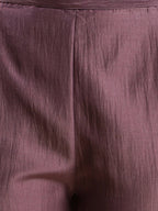 Wine Chinon Embroidered Straight Kurta with Trouser & Dupatta - Salimar | Grocsy