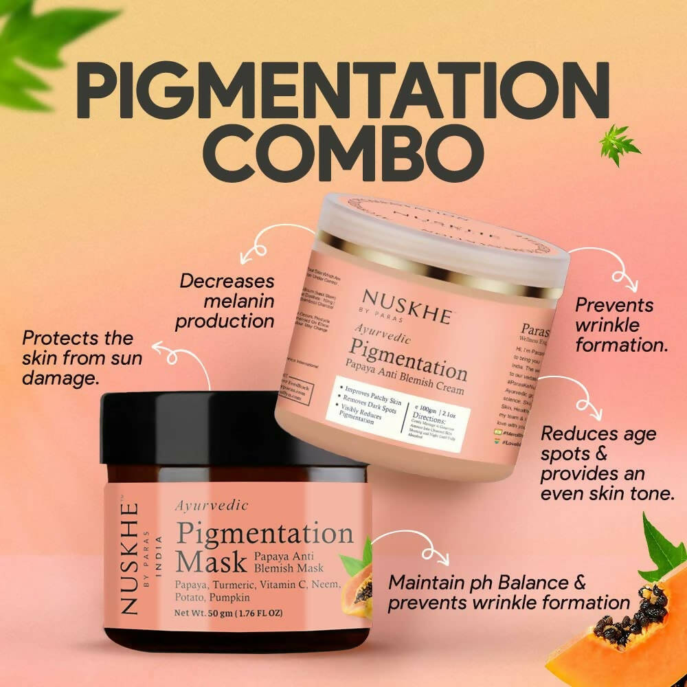 Nuskhe by Paras Papaya Pigmentation Cream And Papaya Pigmentation Mask | Grocsy