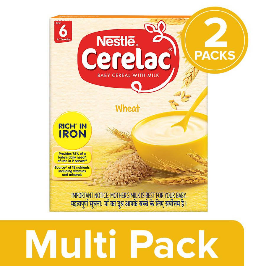 Nestle Cerelac Baby Cereal with Milk - Wheat, From 6-12 Months | Grocsy