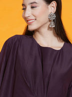 Women Republic Purple Fusion Style Kurta With Hand Embellishment And Pants | Grocsy