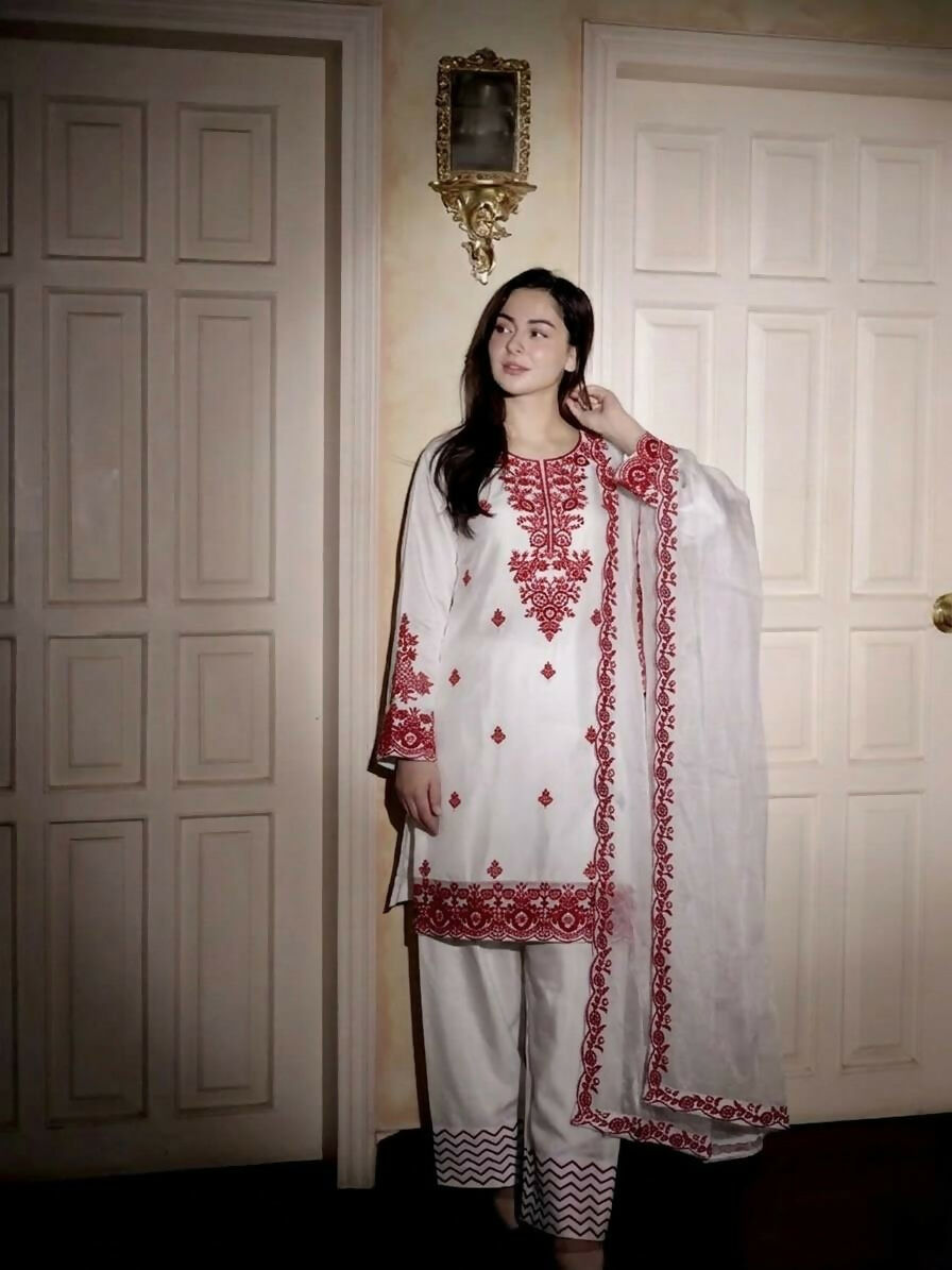 Teeya Creation Womens Trendy Stylish Embroidery Thread Work Red Kurta Set | Grocsy