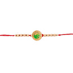 trueBrowns X Voylla Beige Beaded Enamel Rakhi With Roli Chaawal Pack | Grocsy
