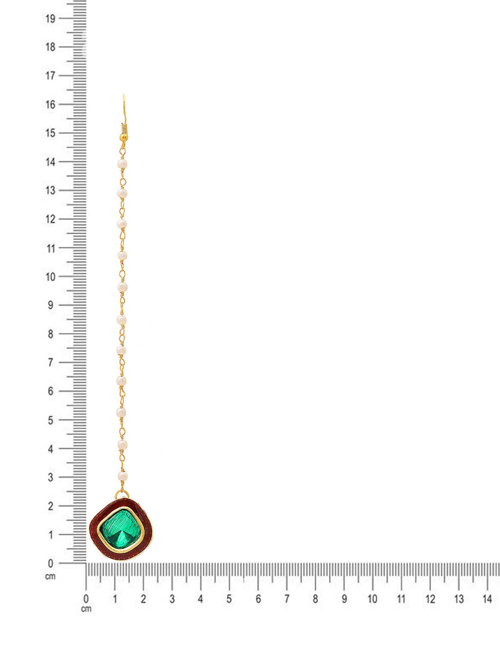 Ruby Raang Green and Red Meenakari Kundan Maang tikka | Grocsy