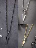 NVR Men's Set of 3 Multicolor Rhodium-Plated Arrow-Shaped Pendant With Chain | Grocsy