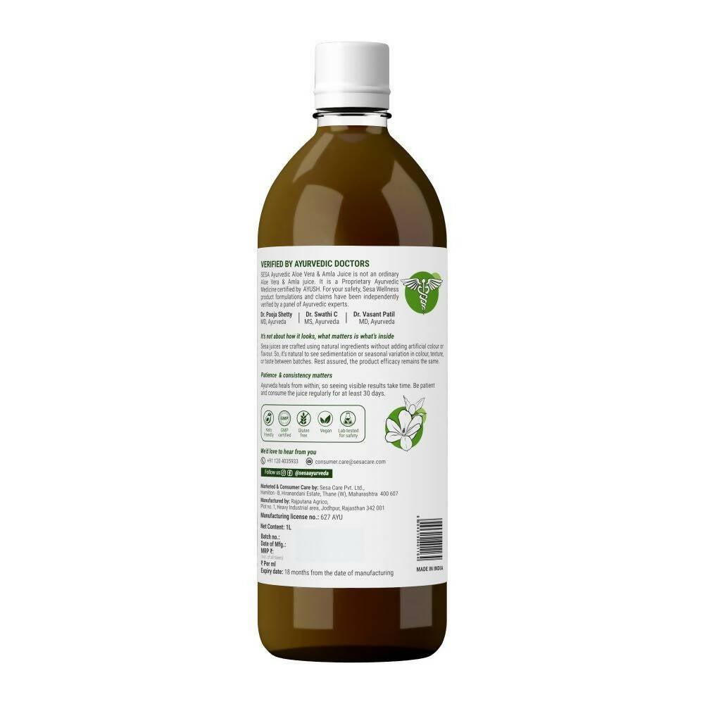 Sesa Wellness Ayurvedic Aloe Vera & Amla Juice | Grocsy