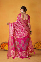 Joban Fashion Kashmiri Silk Zari Border Pink Work Saree | Grocsy