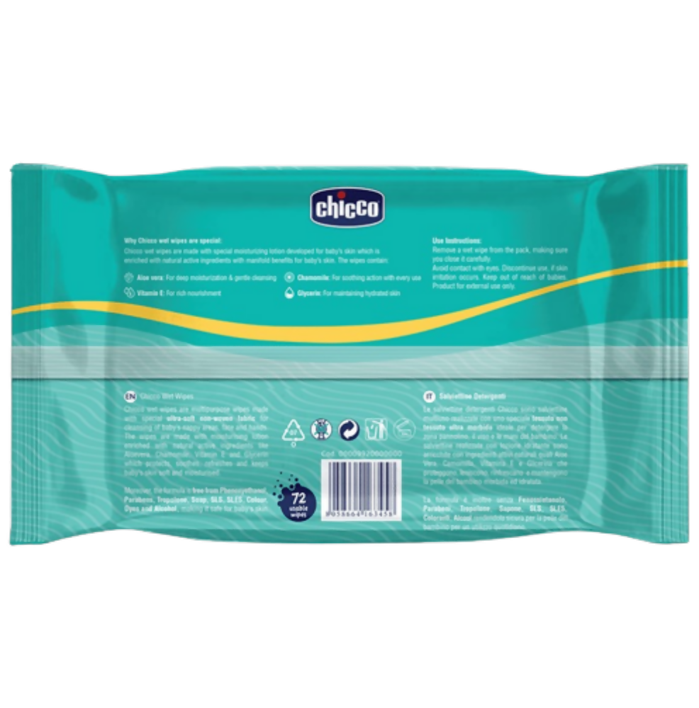 Chicco Wet Wipes Soft & Moisturizing | Grocsy
