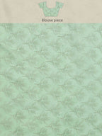 Green Silk Blend Digital Print Floral Saree with Unstitched Blouse - Hiral Fashion | Grocsy