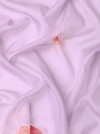 Lavender Silk Blend Digital Print Floral Saree with Unstitched Blouse - Hiral Fashion | Grocsy