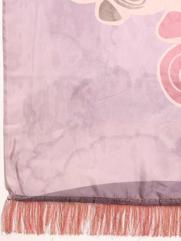 Peach Silk Blend Digital Print Abstract Saree with Unstitched Blouse - Hiral Fashion | Grocsy